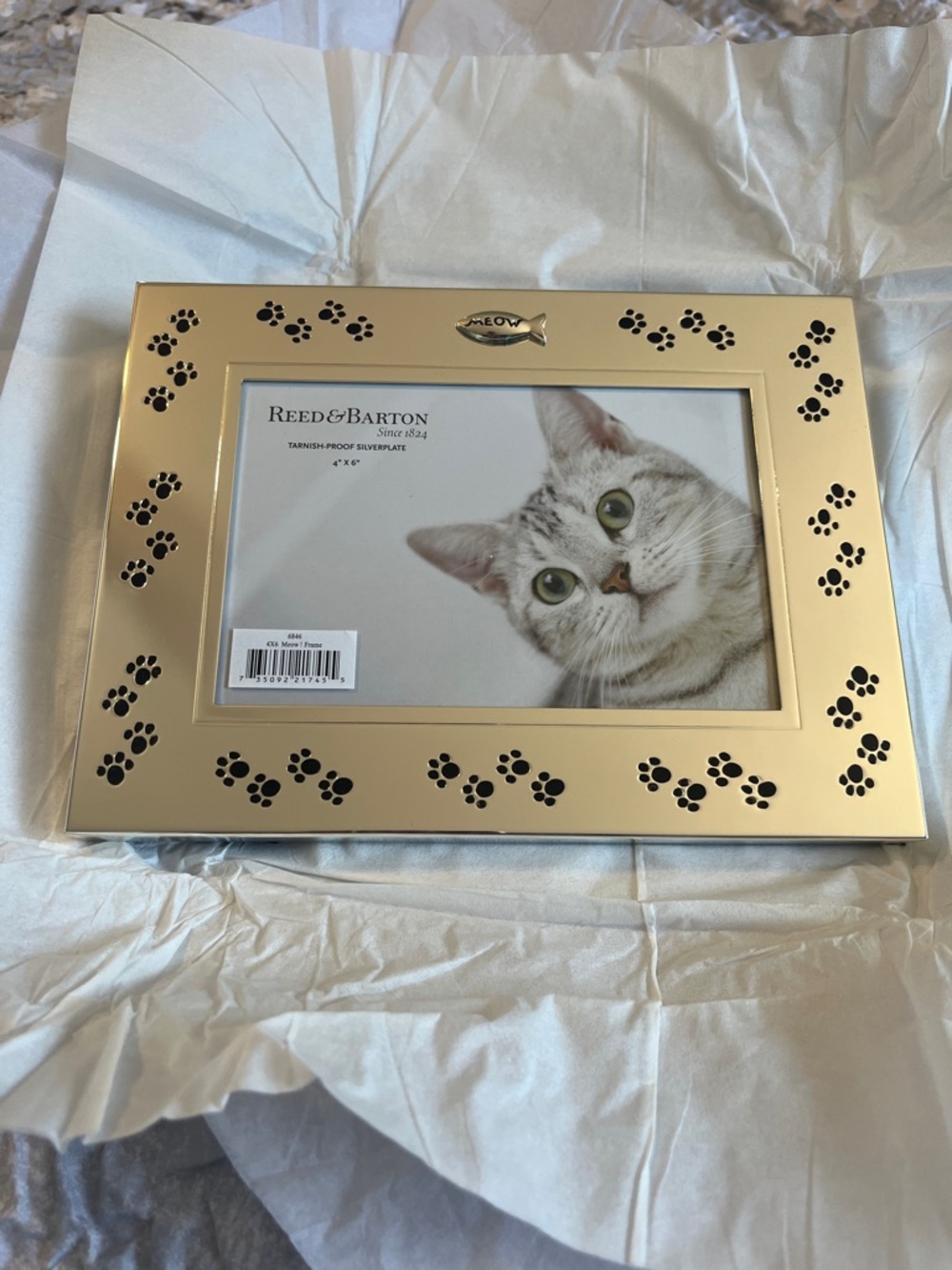 Reed and Barton silverplate MEOW frame